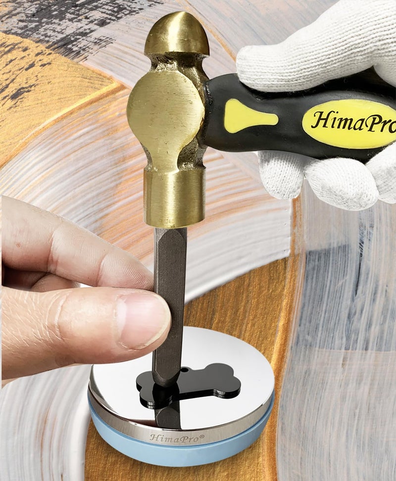 HimaPro One Pound Brass Metal Stamping Ball Pein Hammer with a complimentary heart stamp - Image 3